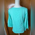 Boston Proper teal blouse size large Photo 8