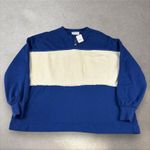 Free People Strawberry Sweatshirt Top Oversized Pullover Colorblock Oceana Sz M Photo 3