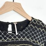 Free People Late Night Picnic Smocked Mini Dress Black Small Dark Romantic Photo 5