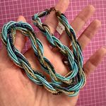 Lucky Brand beaded embroidered Chic Twisted necklace lightweight chocker 19” Photo 1