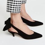Ganni  Tie Back Kitten Heels Black‎ Suede Size 6 (36) Photo 0