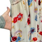 Lucky Brand  Ivory Red Blue Floral Sleeveless Tie Waist V-Neck Maxi Dress size S Photo 6