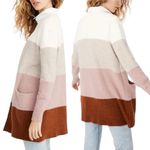 Madewell  Ryder Striped Open Cardigan Wool Alpaca Cream Rose Stripes Size Small Photo 11
