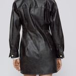 ZARA NWT  Washed Faux Leather Dress Black & Brown Photo 3