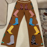 Queen Of Sparkles Cowboy Boot Pants Brown Size XS Photo 0