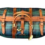 Ralph Lauren Green Navy Black Watch Plaid Boston Weekend Travel Duffle Bag 52cm Photo 5