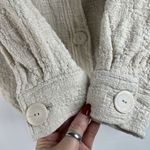 ZARA  Size S Shacket Jacket Cream Boucle Tweed Cropped Oversized Long Sleeve Photo 4