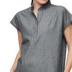 FIGS  Women XXL Rafaela Oversized Scrub‎ Top Graphite Grey V-Neck Collared Neck Photo 0