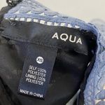 AQUA  Light Blue Crochet Lace High Neck Long Sleeve Mini Dress Photo 4