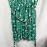Adrienne Vittadini Adrienne Vittadini XL Dress Green Floral Metallic Belted Crepe Sleeveless 1227 Photo 5