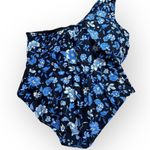 Urban Outfitters J.Crew One-Piece Swimsuit Women's Plus 24 Blue Floral Ruched One-Shoulder NWT Photo 2