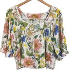 Laura Ashley Floral Peasant Blouse, Button Front, Vintage Cottagecore Women’s XL Photo 1