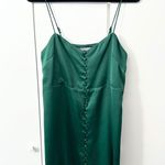 Urban Outfitters  Padova Satin Slip Button-Up Mini Dress - Emerald Green - S Photo 6
