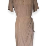 Scarlett Vintage 80's Metal Beaded Studded Wrap Skirt Tulip Hem Tan Dress NWT size 11/12 Photo 1
