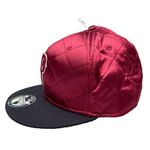Premier Fits Vintage Rare P Maroon Satin Quilted Burgundy Snapback Hat Photo 3