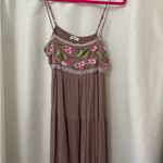In Loom Elegant Mauve One Shoulder Dress with Floral Detail Photo 1