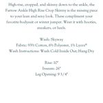 DL1961 NWT  Farrow Cropped High Rise Skinny Jeans Photo 1