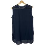 Vince  Navy Blue Chiffon Silk Sleeveless Blouse S Photo 1