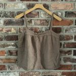 Michael Stars Tamara Brown Cotton Gauze Square Neck Tank Top, M Photo 1