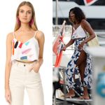 Mara Hoffman  Embroidered Cropped Cami‎ Ivory XS Beach Vacation Michelle Obama Photo 1
