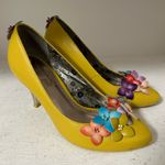 Poetic License Yellow Heels with Multicolor Floral Accents Size 5.5 Photo 0