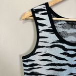 Ming Wang Y2K Tank Top Women Medium Zebra Bodycon Edgy Animal Retro Bold Casual Photo 3