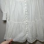 Alice + Olivia  Kiara Smocked Long Sleeve Dress White Mini Dress Size 6 bridal Photo 4