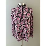IBKUL 1/4 Zip Top Size L Pink Black Sammy Kitty Cat Mesh Inset UPF50 Golf Tennis Size L Photo 1