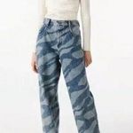 IRO NWT Jeans Porter Zebra Pattern Blue Denim Size 25/26 Photo 0