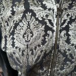 Lamarque black damask metallic jacquard leather festival L bomber jacket Black Size L Photo 1