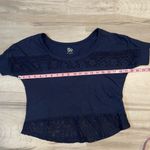 SO . Navy Blue Simple Lace Crop Top T-Shirt ~ Size Medium Photo 5
