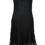 White House | Black Market Rare Y2K Gothic Flapper Lace Dress Black Asymmetrical Hem WHBM Size L Romantic Photo 0