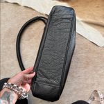 Black Leather Women's Bag with braided handle and slouchy Photo 4