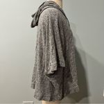 A pea in the pod Maternity Heather Grey Zip Front Hooded Poncho Jacket Sz Large Photo 1