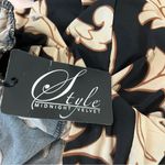 Midnight Velvet Black Tan Stretch Jersey Knit Wide Leg Pull Photo 7