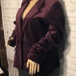 Vintage Motto 1990s Y2K Eggplant Purple Velvet Blazer Marked 16 Runs Small Size undefined Photo 3