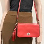 Coach 19914 Legacy Penny Carnelian Orange Red-Orange Turnlock Crossbody Bag Photo 5