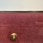 Iacucci Italian Pebbled Leather Suede Satchel Handbag Red Oxblood Blue Handles Photo 13