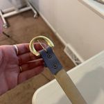 Vintage 90s Lavender Purple Vegan Leather Gold Buckle Belt Size Large Photo 2