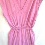 Free People FP Beach Pink Maxi Dress Sleeveless V Neck Elastic Waist Cotton S Photo 3