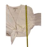 BCBGeneration  Women's Sheer Polka Dot Tie-Front Blouse White Size M Photo 7