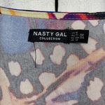 Nasty Gal  Blue&Purple Butterfly Print Fringe Open Front Duster Kimono Sz.4 Photo 3