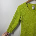 Haystacks Top Women XS Green Lettuce Hem 3/4 Sleeve Crinkle Y2K Bratz Spring Photo 2