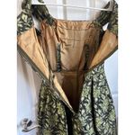 American Vintage Vintage 1950s Olive Gold Brocade Cocktail Dress with Boned Bodice  XS Photo 9