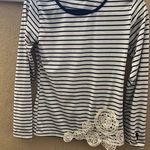 Marshalls Black and White Stripe/Lace Shirt Photo 0