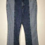 Cider  Color Block Stripe Straight Leg Jeans Shirt Collar Fold Front Waist Large Photo 0