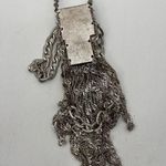 KENNETH COLE REACTION Necklace Long Metal Chain Fringe Rhinestone Jewelry Edgy Silver Photo 6