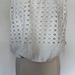 Jennifer Grace Solid White Eyelet Bubble Hem Tank Top Photo 2