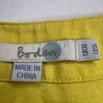 Boden Sunny Yellow Linen Beaded Jeweled Short Sleeve Tunic Top Ruched Size 6 Photo 3