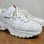 Skechers  Women's Energy Timeless Vision Sneakers 10 White Sport Leather Lace Up Photo 0